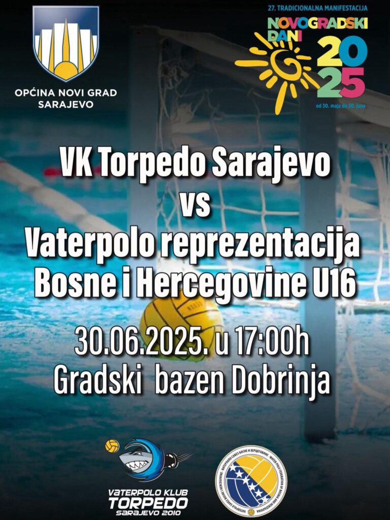 Read more about the article Prijateljska vaterpolo utakmica: Torpedo vs Reprezentacija BiH U16