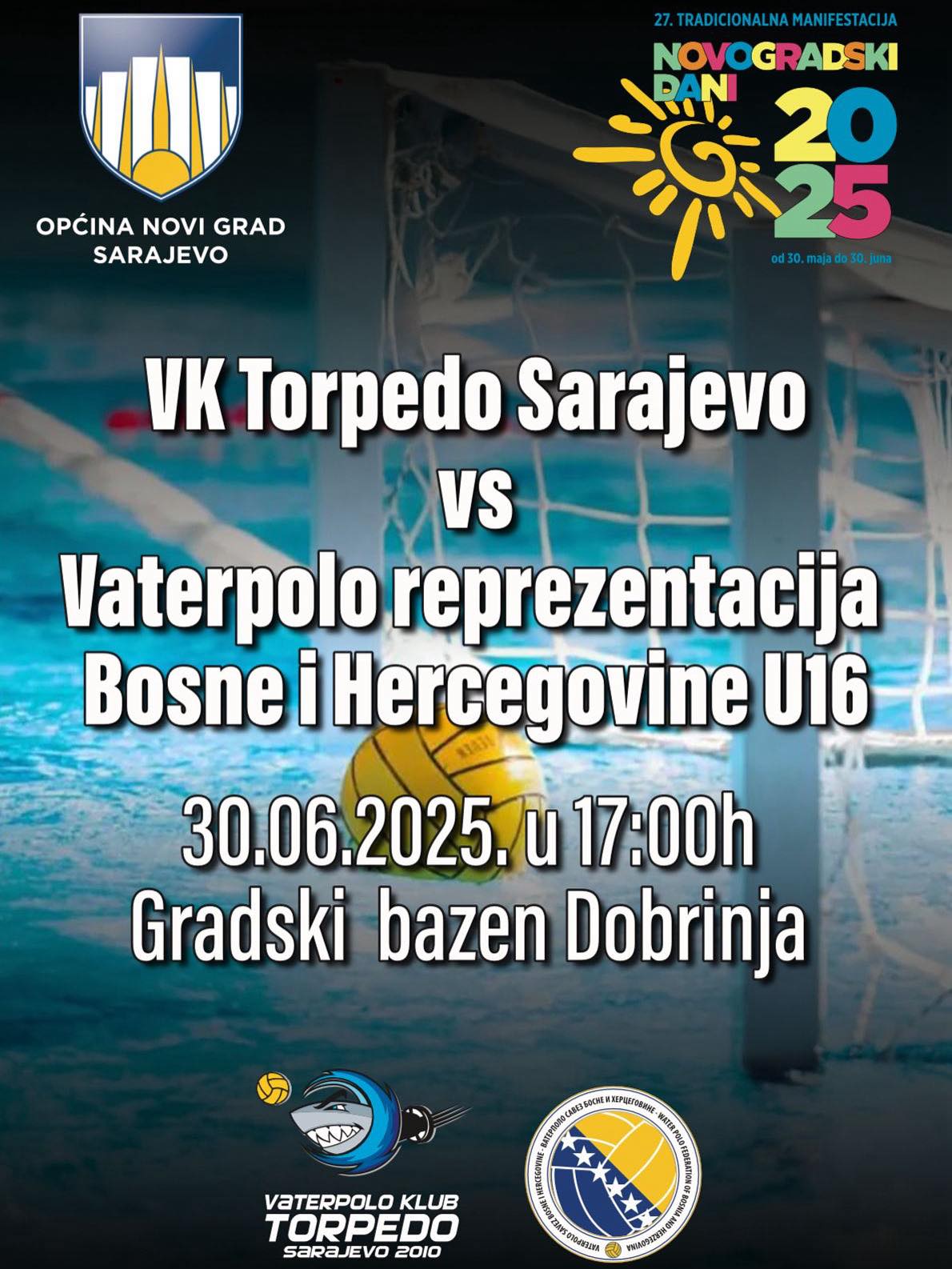 You are currently viewing Prijateljska vaterpolo utakmica: Torpedo vs Reprezentacija BiH U16