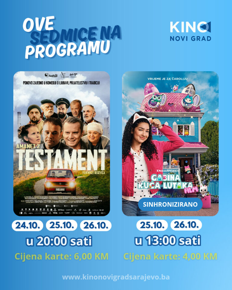 Read more about the article Novi filmski naslovi u Kinu Novi Grad: “Testament” i “Gabrina kuća lutaka”