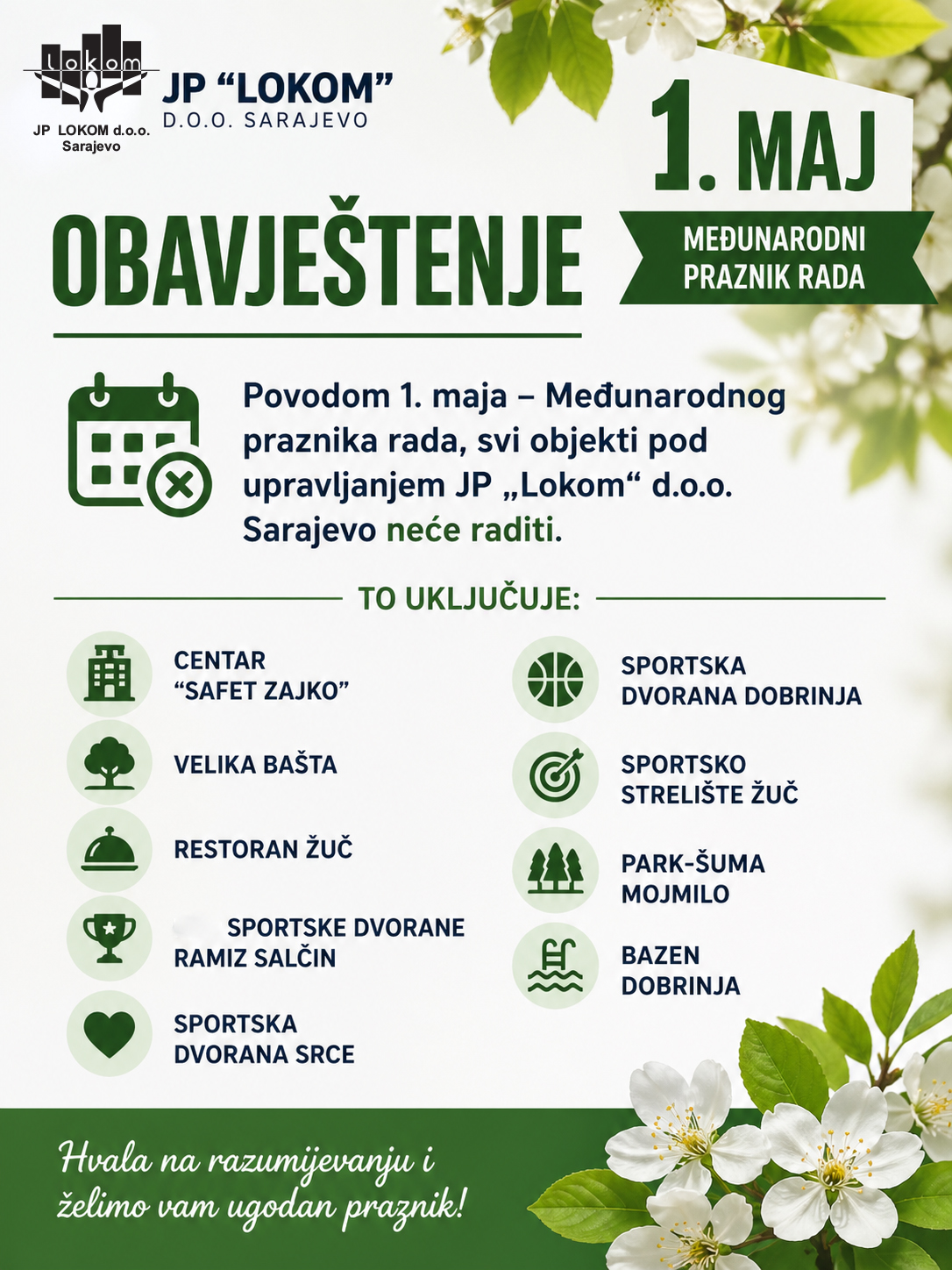 You are currently viewing OBAVJEŠTENJE