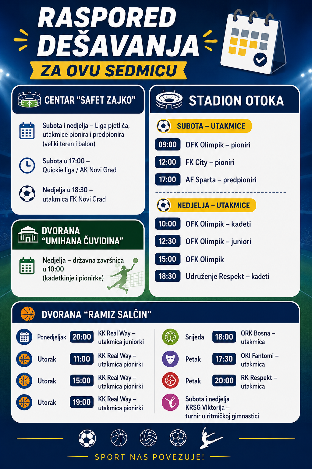 You are currently viewing Raspored dešavanja za ovu sedmicu