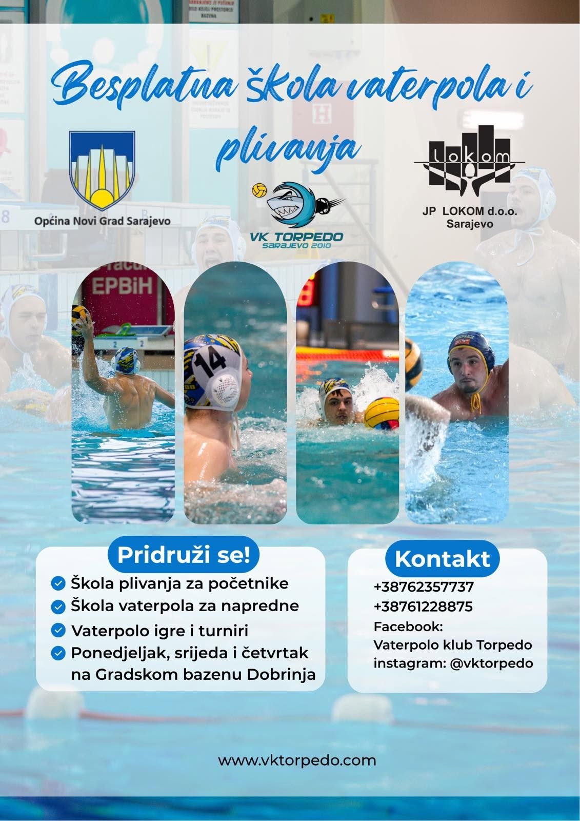 Read more about the article  BESPLATNA ŠKOLA VATERPOLA I PLIVANJA – VK TORPEDO SARAJEVO 